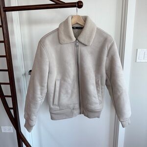 Men’s Zara Cream Jacket with Sherpa Collar